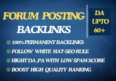 I will do unique high quality SEO forum posting backlinks.