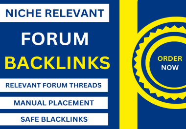 I will do niche forum backlinks with natural relevant forum posting