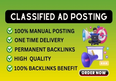 I will post classified ads on top classified ad posting sites 