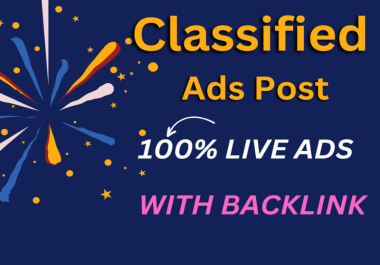 I will post your ads on top classified ad posting sites for any country