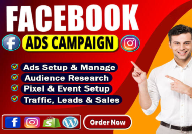 I will setup your facebook ads and instagram ads