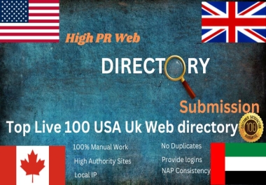 I will do 100 genuine high DA,PA directory submission SEO backlinks