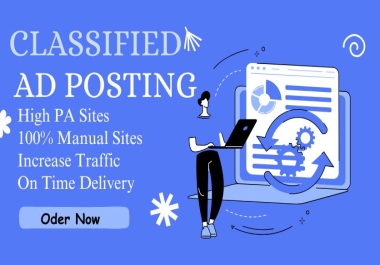 I will post 100 classified ads on top classified ad posting sites.