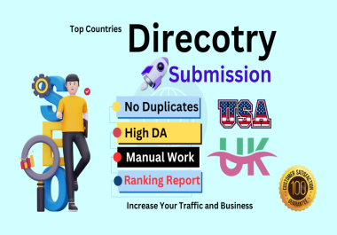 I Will Create 100 Directory Submission and Local Citations (USA, UK, Au Based)