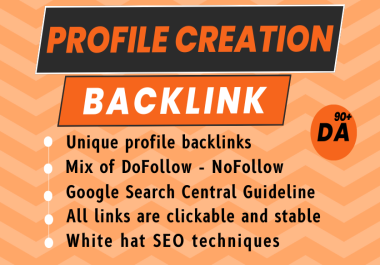 Provide 50 Powerful High Authority Profile Backlinks with High DA PA and Zero Spam Score