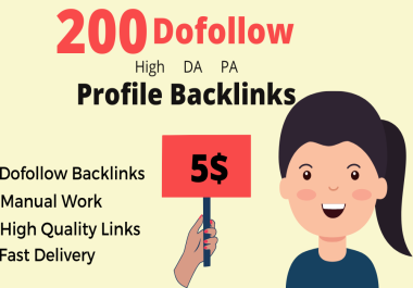 I will do 200 high da profile backlinks manually Create