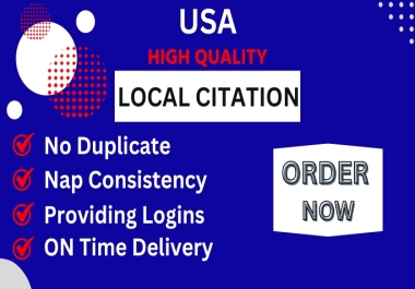 I will build the top 50 USA local citations for higher local search rankings