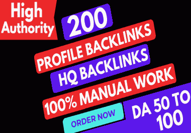 200 high quality profile backlinks Boost your website with Google 1st Rank