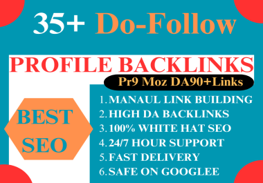 Provide 35 High QualityDA 90+ SEO Profile Backlinks