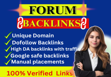 I will do manual high DA forum backlinks for Google ranking