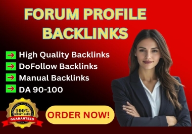 I will build high DA90-100 forum posting high quality dofollow seo backlinks