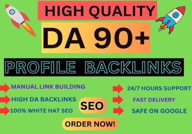 I will make high quality 40 da 90+ profile backlinks