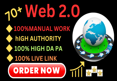 Create 70 Unique Domain Web2.0 Blog High DA,  PA,  With Google Index