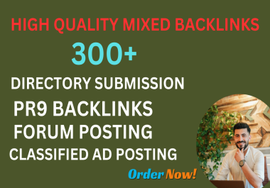 I will do white hat SEO all da90+ high quality 3OO+ seo mixed backlinks to website improve