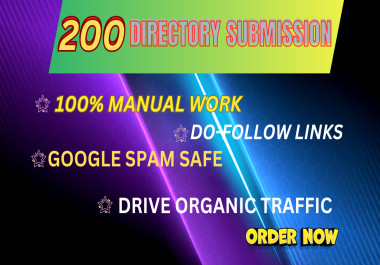 200 Directory Submission High Quality Backlinks To Get Ranked In Search Engine