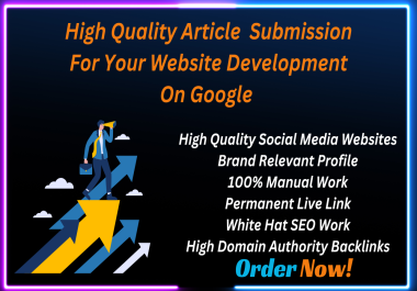 50 Article Submission with 50 Unique Articles This service I am building to increase Google ranking