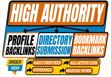 Create 430 High-Quality Profile Backlinks,  Directory Submissions,  Bookmark Backlinks