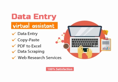 Data Entry Copy-Paste PDF to Excel Data Scraping Web Research Services in 24 hours