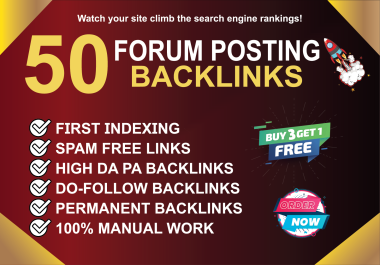 Boost your website SEO with 50 powerful Dofollow Forum Backlinks