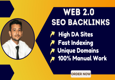 Manually Build high authority 100 web 2.0 Do Follow backlinks for SEO Ranking