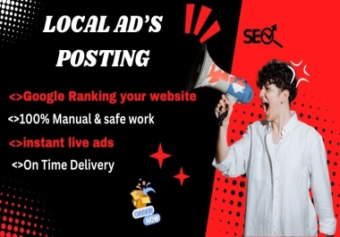 Professional 100 Local Ads Posting for Visibility traffic service boost construct