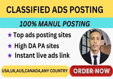 I will do 100 free classified ads USA classified ads posting sites