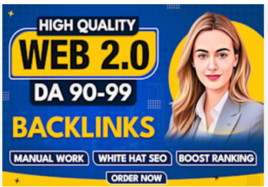 Create 85 one-way Web2.0 Do follow links with high DA PA I will give you great Web 2.0 backlinks.