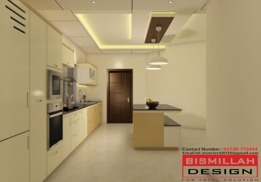 I will interior design your kitchen cabinets,  kitchen design,  render,  layout