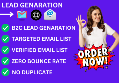 I will provide niche targeted email list, B2C Lead genaration, countrybased million email list