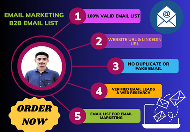 I will provide verified email list B2B for email marketing.