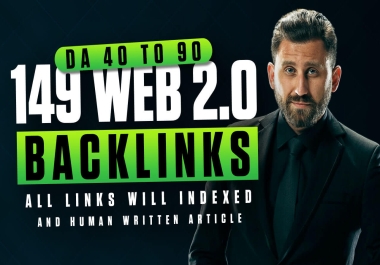 149 High-Quality DA 40-90 Web 2.0 Backlinks with Indexed Links and Human-Written Articles