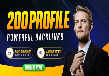 Create 200 high authority seo profile backlinks for quality link building service