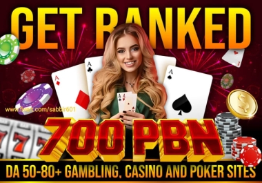 Permanent 700 casino Dofollow backlinks on DA 80 to 50+ Casino,  Poker,  Indo sites