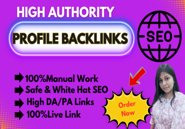 I will build 200 Profile Back Links on High DA sites for your Brand.