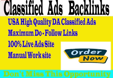 I will create 100+ classified ad Backlinks at very low cost Website Ranking