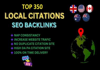 I will provide 300 USA UK AUS CA NZ Local Citation and business directory for Local SEO