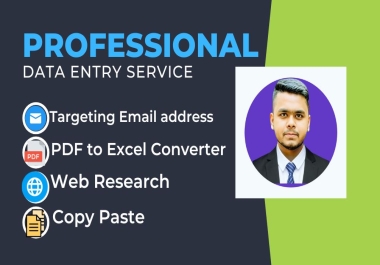 I will do data entry,  data typing,  web research and lead generation email