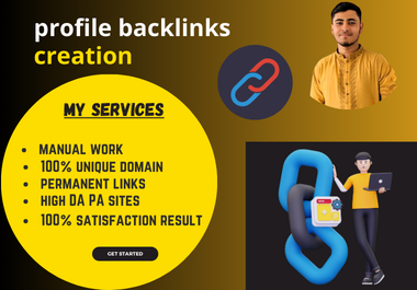 I will build 150 profile backlinks for brand creation with high DA-PA