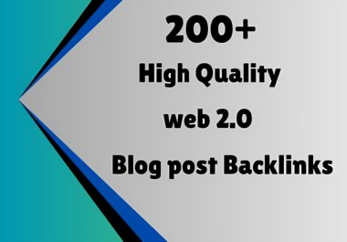 200+ Blog Post High Quality Web 2.O SEO Backlinks.