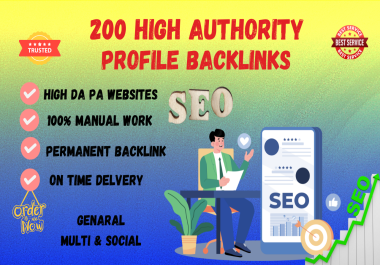 I will do 200 high quality profile backlink for rank up your website