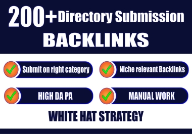 Get 200 Directory submissions in High Page Ranked directory sites