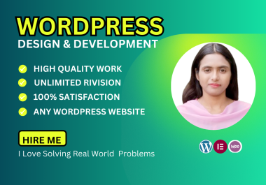 I will build professional Wordpress website design develop.