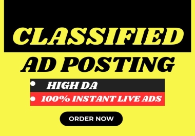 I will manually post classified ads on the top classified ad posting sites