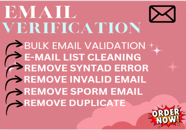 I will do bulk email validation,  verify and clean your email list