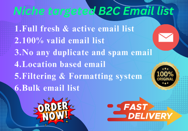 I Will build verified b2c niche targeted Bulk Email List for any business