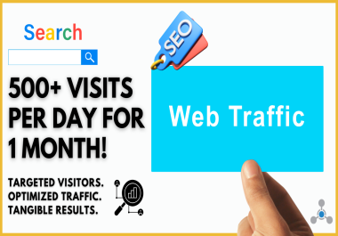 increase your website traffic by 500 visits per day for 1 Month