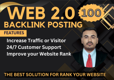 unique 100 Web 2.0 SEO Backlinks high Da Pa sites for your rank website