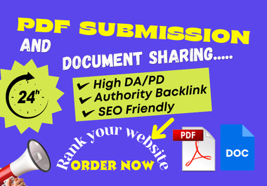 I Will Do Manual PDF Submission Backlinks to 50 Document Sharing Websites