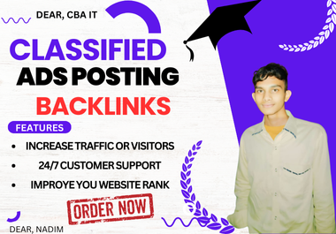 Create 100+ classified ad posting live backlink on Top Platforms