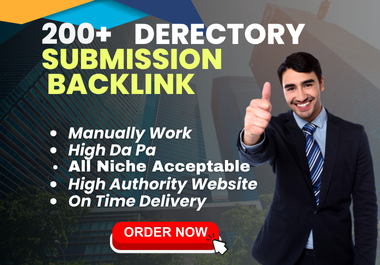 I will provide 200 niche relevant directory submission backlink for google ranking with high author